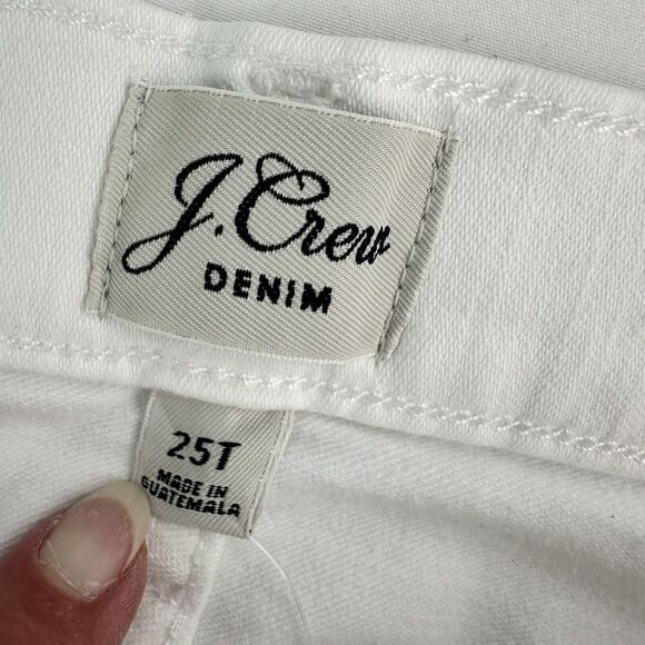 J Crew Womens 25 TALL Jeans 10” Vintage Straight Leg Denim White Cropped $110 - Picture 7 of 10